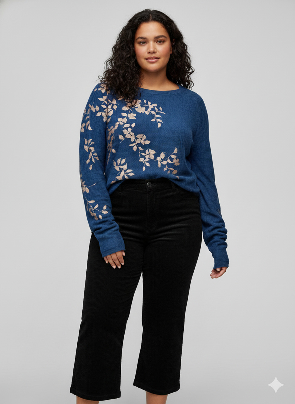 Anthropologie Knitted & Knotted Cleophee Cardie top copper /Blue Holiday Sz-L